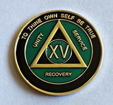 AA Tri-Plate Anniversary Medallion (Black&Teal)